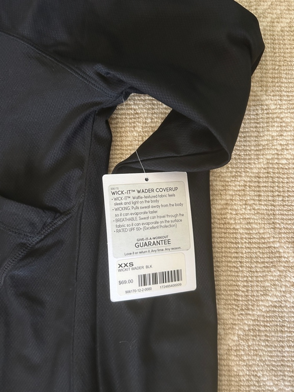 Athleta Black Hooded Long-Sleeve Tunic with Kangaroo Pocket - Picture 2 of 3